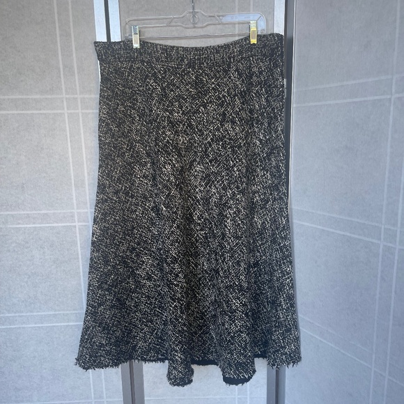 Mango Black/White Tweed Midi -Line Skirt sz XL - Picture 1 of 6